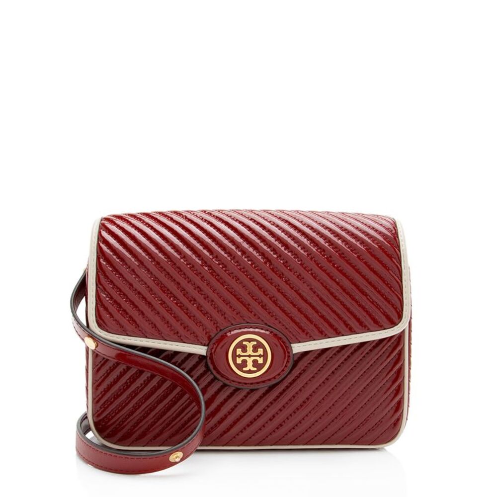 Tory Burch Quilted Patent Leather Robinson Shoulder Bag